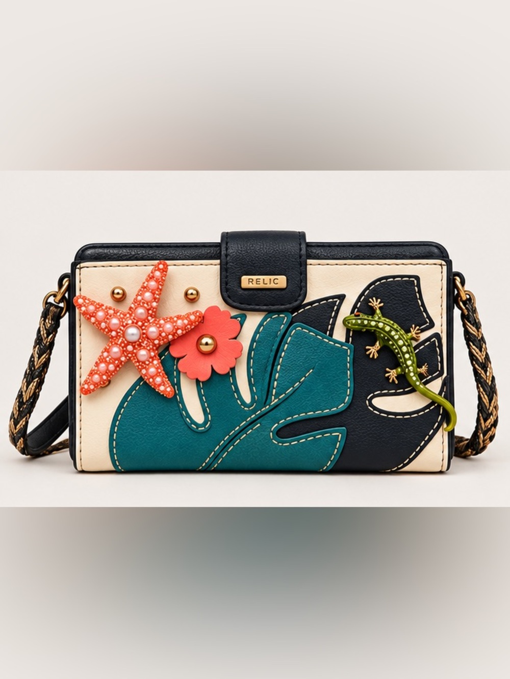 One-of-a-Kind Relic Crossbody with Custom Chain & Brooch Embellishments